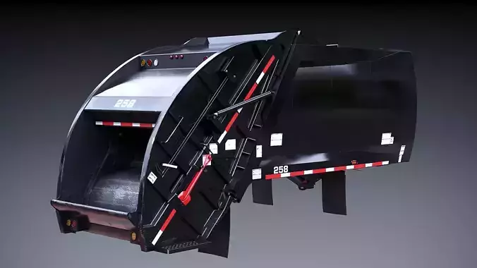 Garbage truck body Low-poly 3D model 7