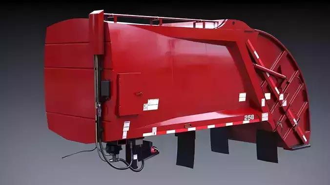 Garbage truck body Low-poly 3D model 2