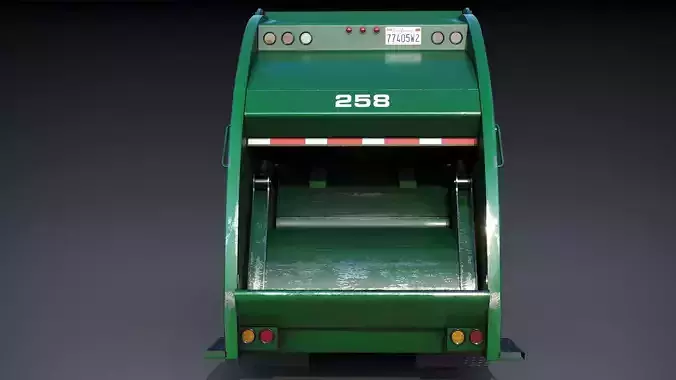 Garbage truck body Low-poly 3D model 4