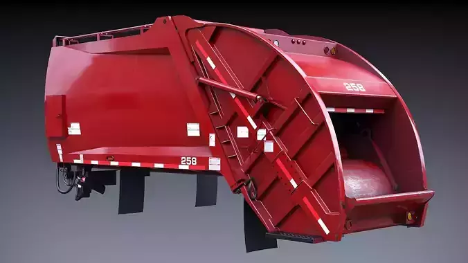 Garbage truck body Low-poly 3D model 3
