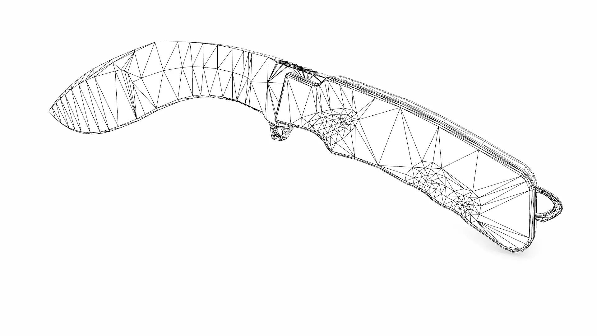 Kukri Knife Low-poly PBR Low-poly 3D model_22