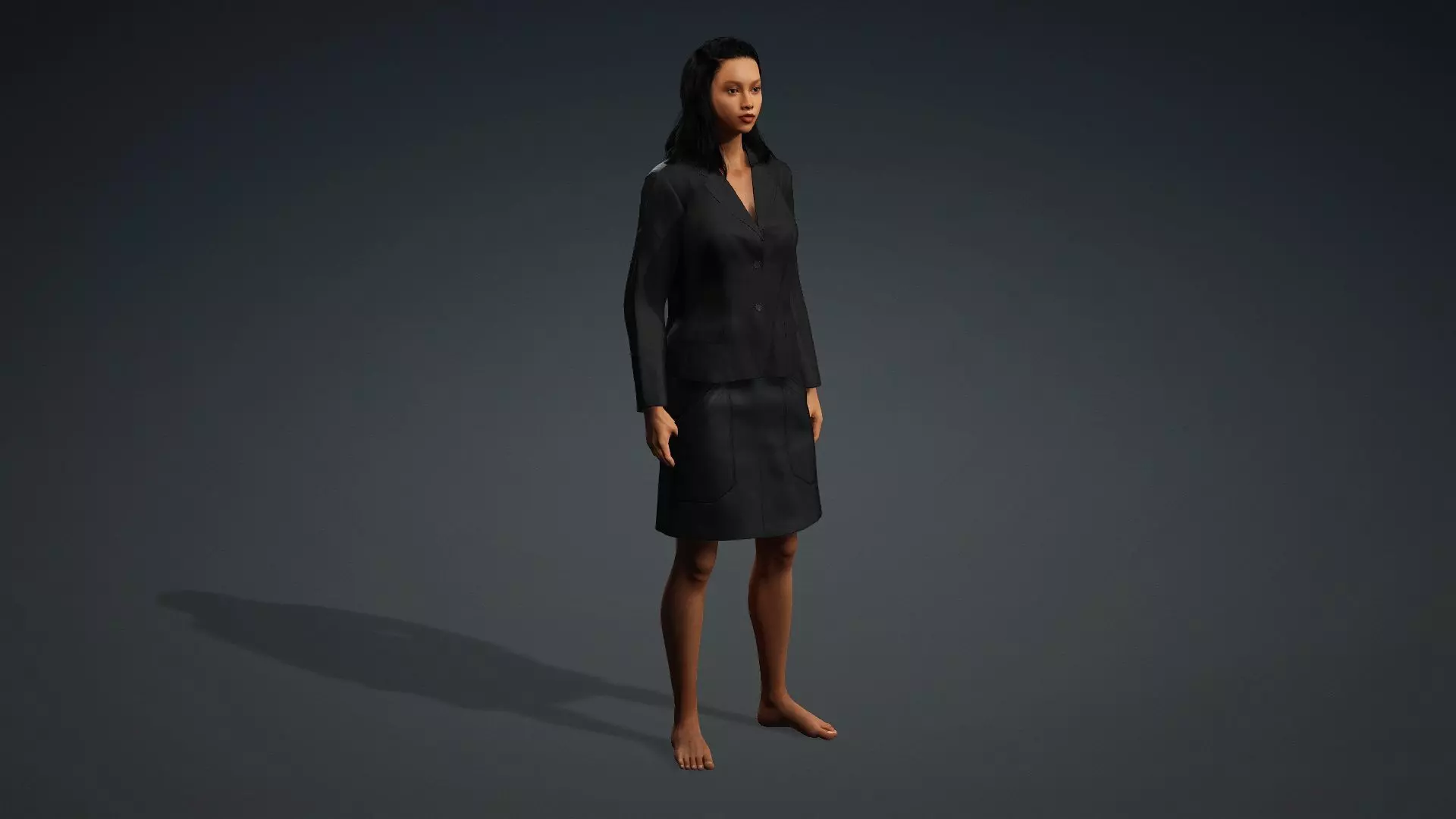 Realistic African Female Character 3D model_10