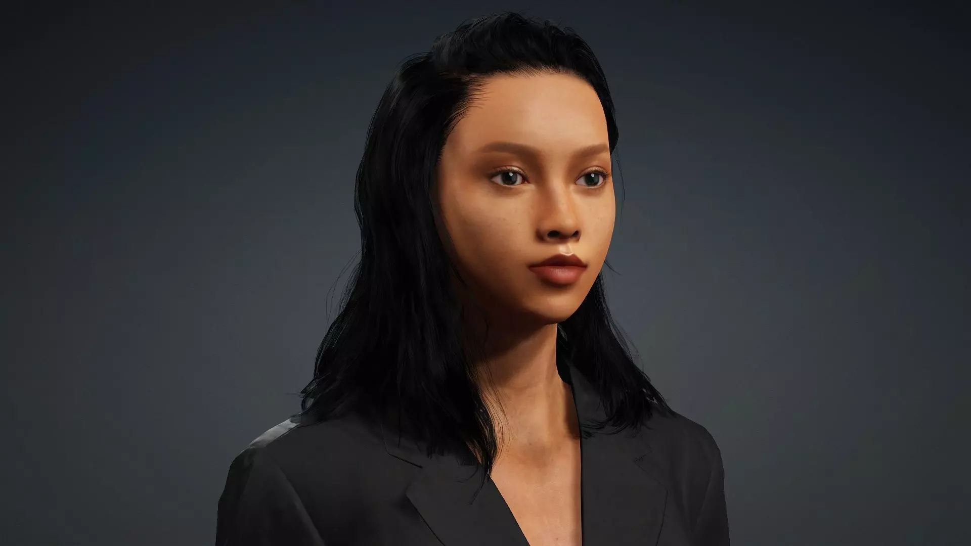 Realistic African Female Character 3D model_9