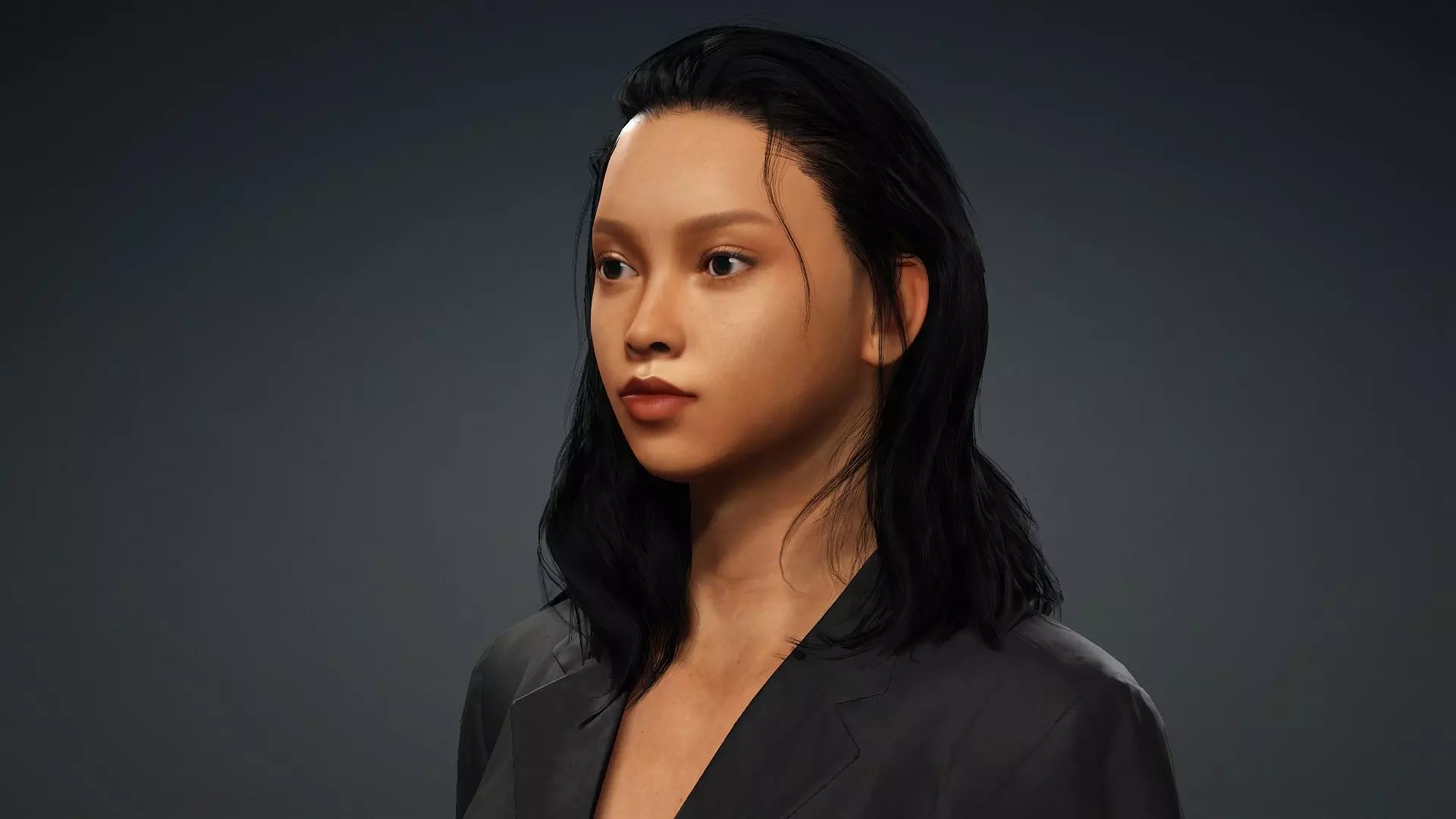 Realistic African Female Character 3D model_8