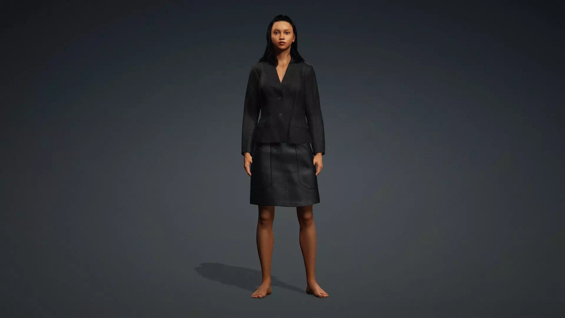 Realistic African Female Character 3D model_2