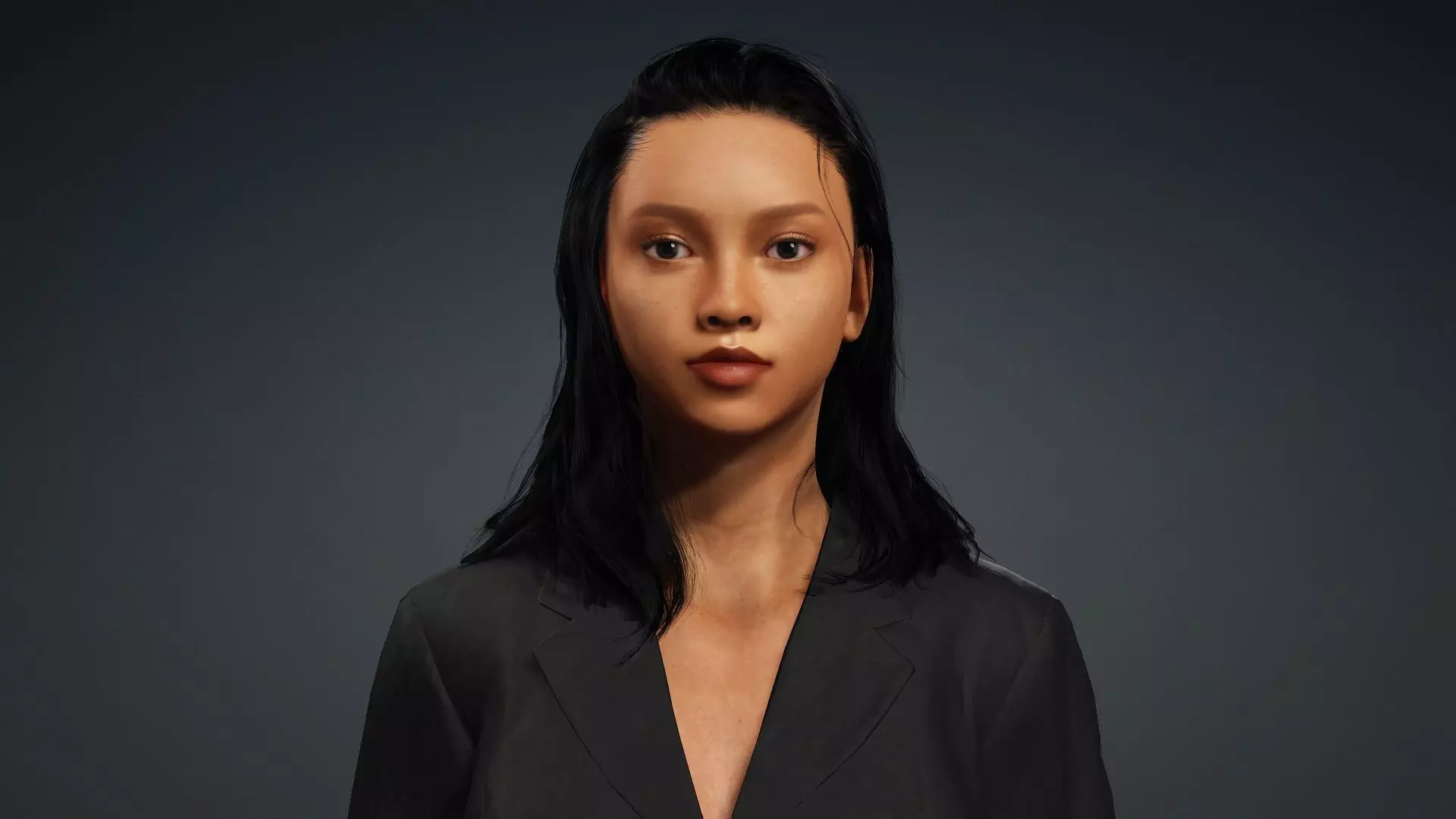 Realistic African Female Character 3D model_7