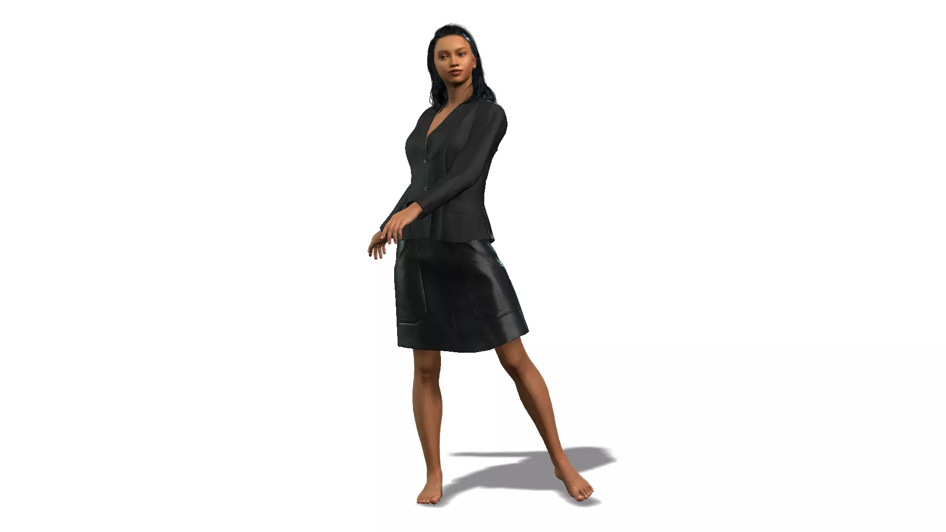 Realistic African Female Character 3D model_0