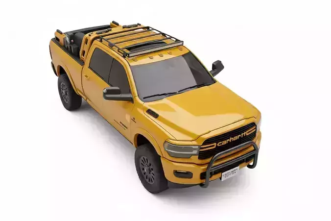 Carhartt Edition Heavy Duty Pickup Truck Low-poly 3D model 6