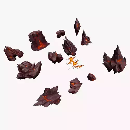 Lava Rocks Volcanic Rocks Set 03 Low-poly 3D model