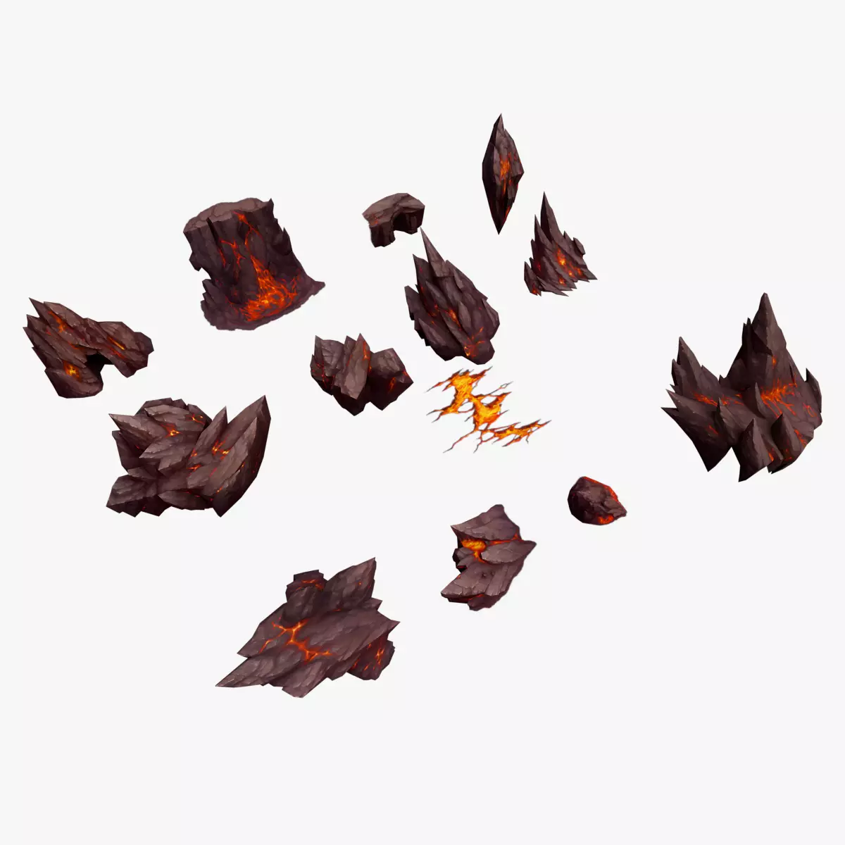 Lava Rocks Volcanic Rocks Set 03 Low-poly 3D model_0