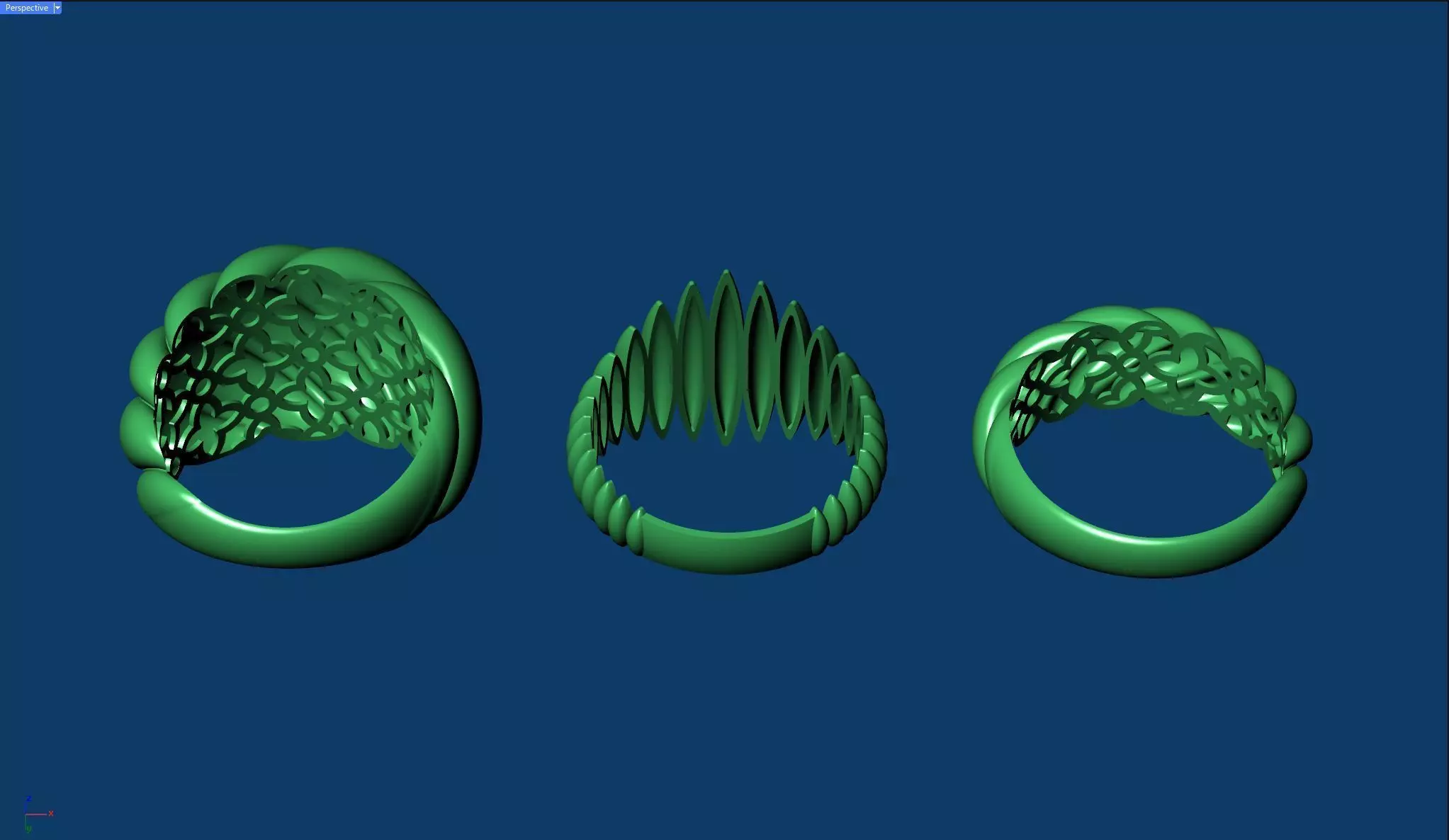 Shell-Inspired Ring Set 3D print model_9