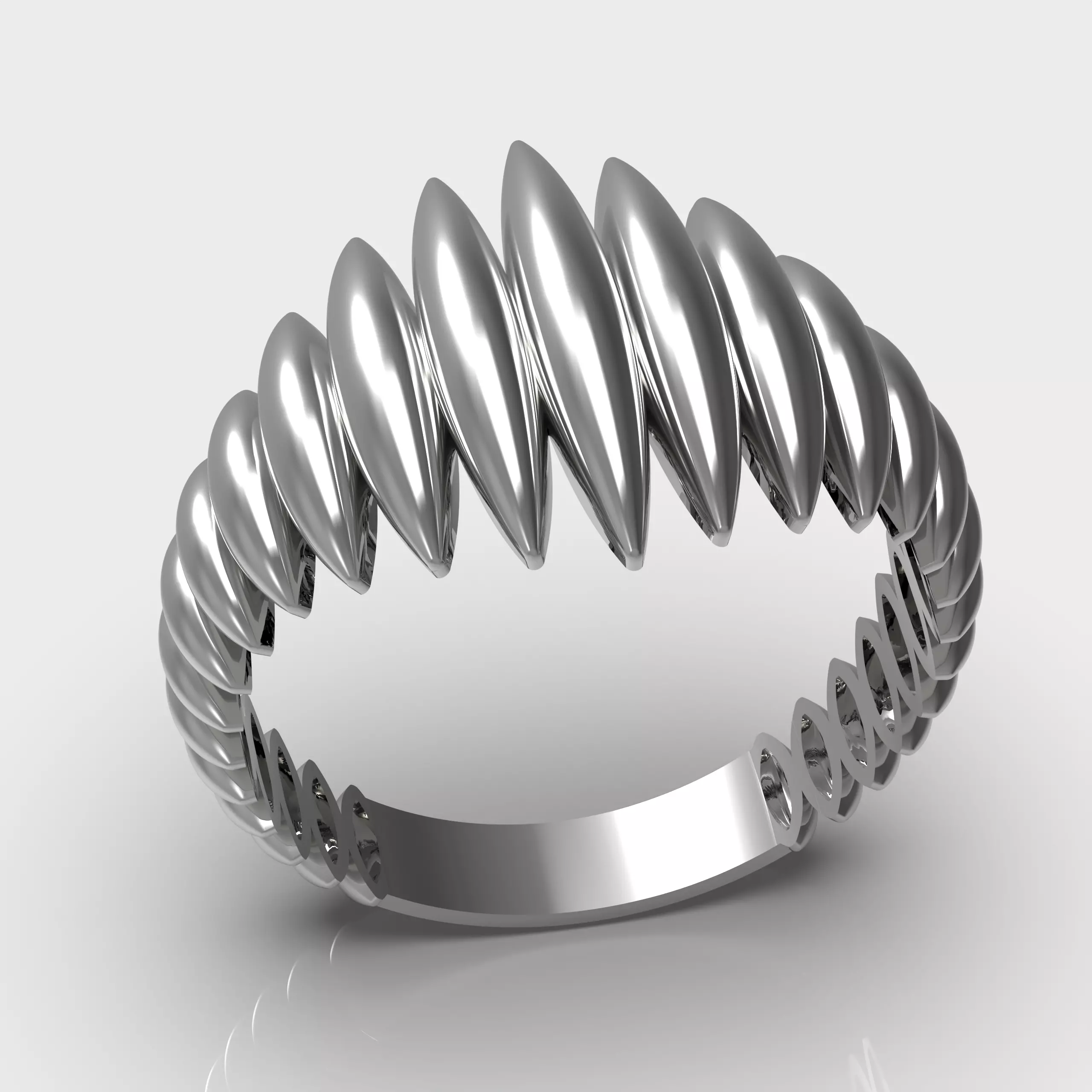 Shell-Inspired Ring Set 3D print model_5