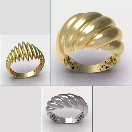 Shell-Inspired Ring Set