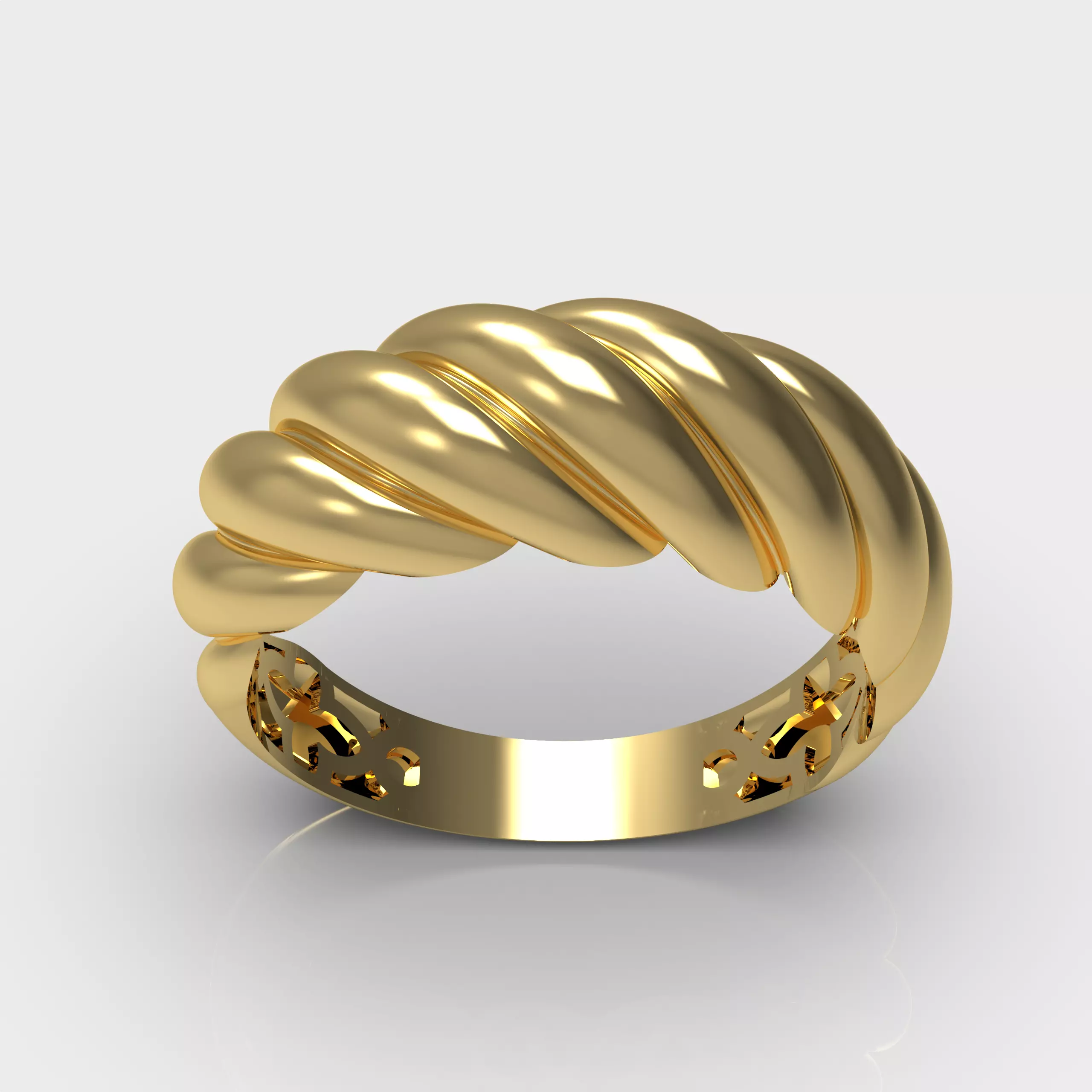 Shell-Inspired Ring Set 3D print model_6