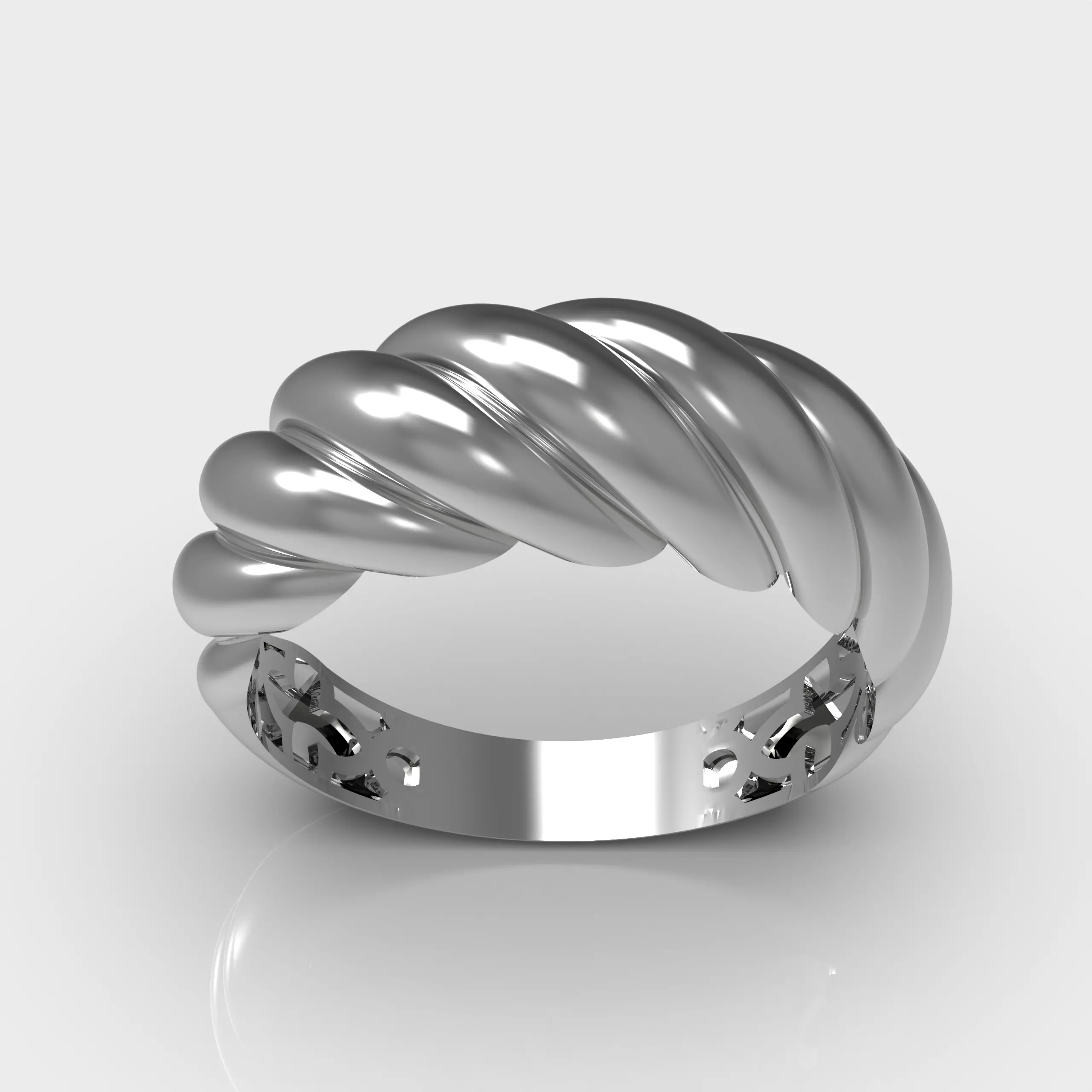 Shell-Inspired Ring Set 3D print model_7