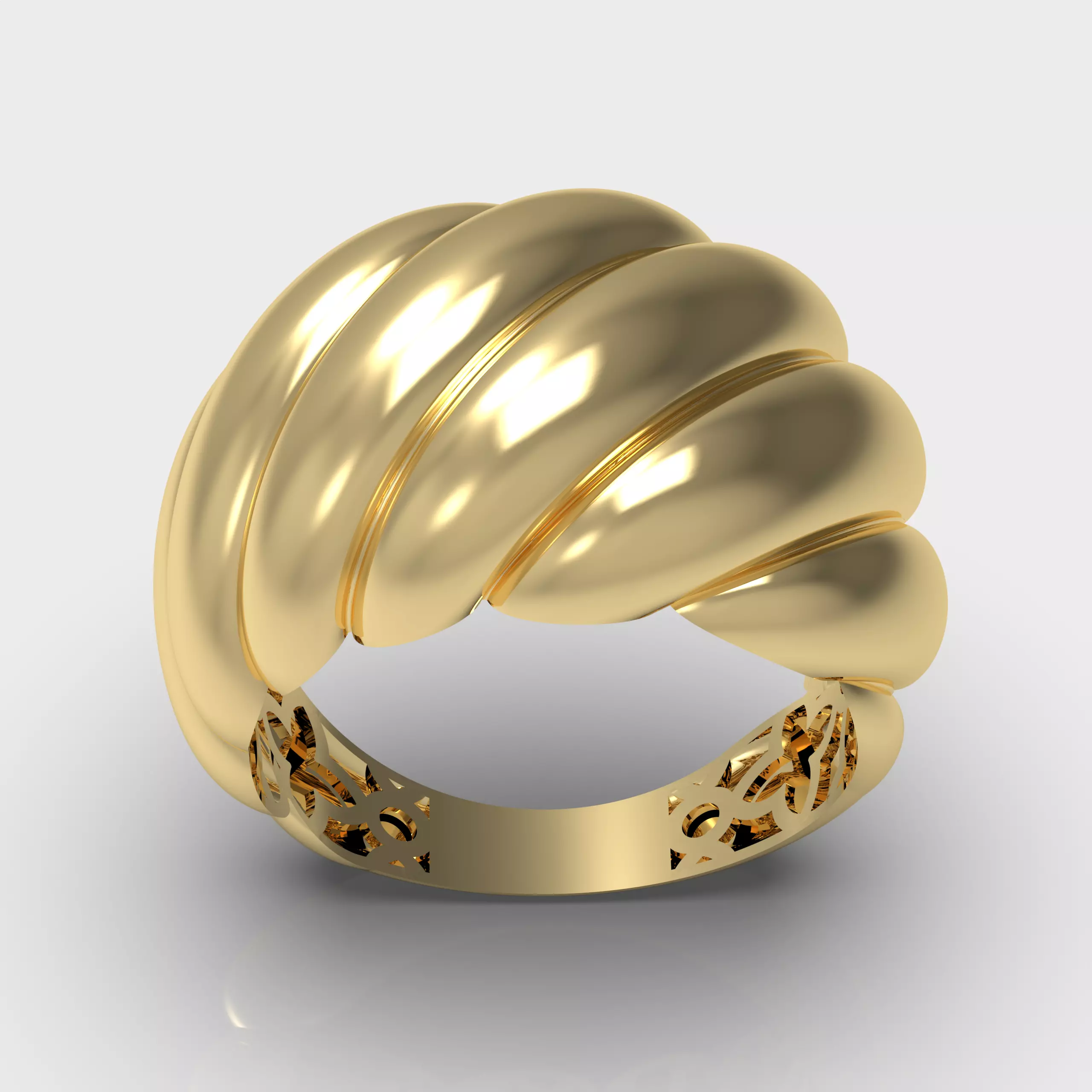 Shell-Inspired Ring Set 3D print model_2