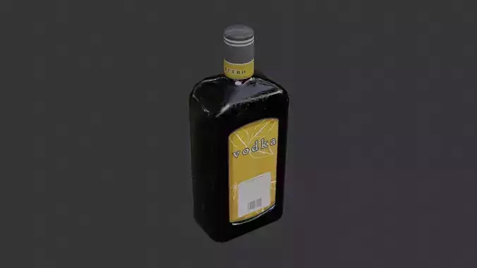 Glass liquor bottle with label card for beverage scenes