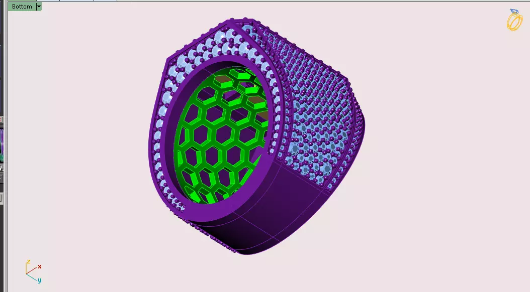 Emerald Signet Ring 3D print model_12