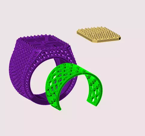 Emerald Signet Ring 3D print model_9
