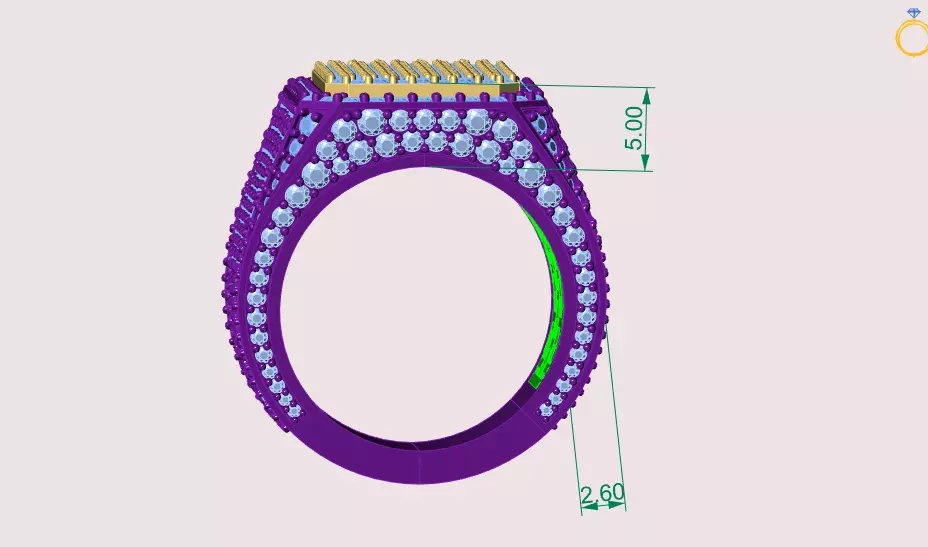 Emerald Signet Ring 3D print model_6