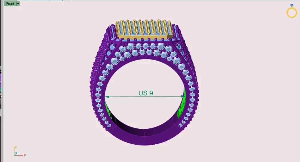 Emerald Signet Ring 3D print model_3