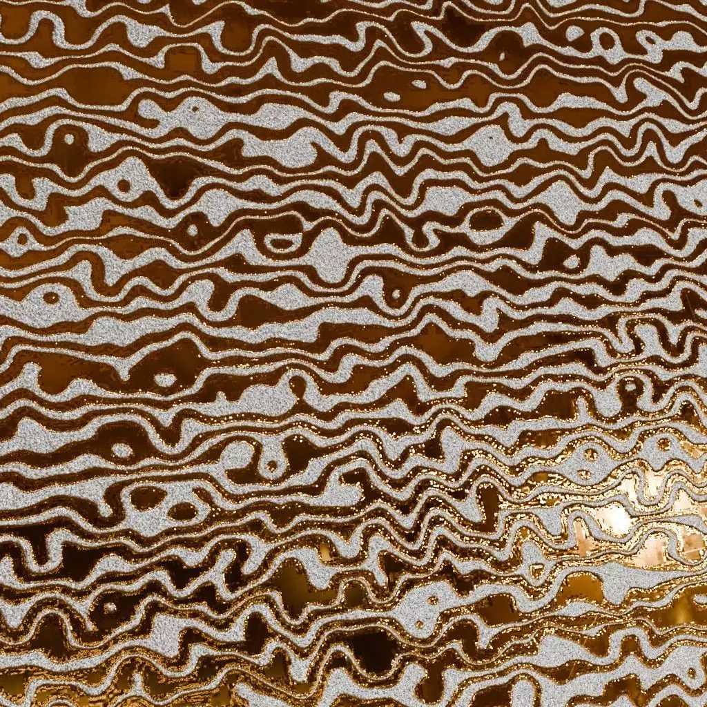 Stylized Damascus Patterned Metal PBR Seamless Texture_3