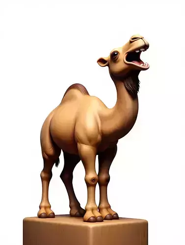 2558  Laughing Camel  3D Printed Full Figure Statue  pug