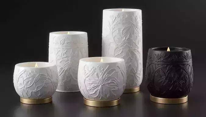 Candle Holder Diffuser Set 3D Model Modern Home Decor