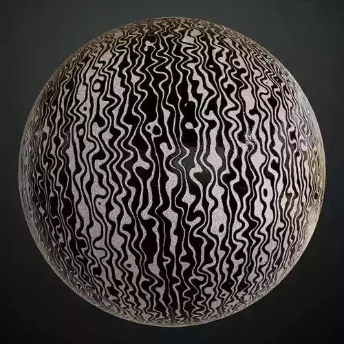 Black and Silver Damascus Patterned Metal PBR Seamless Texture Black and Silver Damascus Patterned Metal PBR Seamless Texture