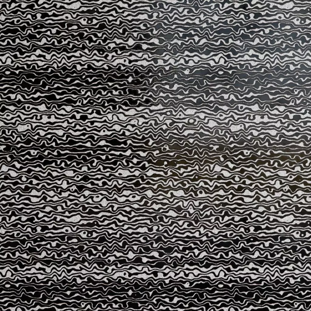 Black and Silver Damascus Patterned Metal PBR Seamless Texture_2
