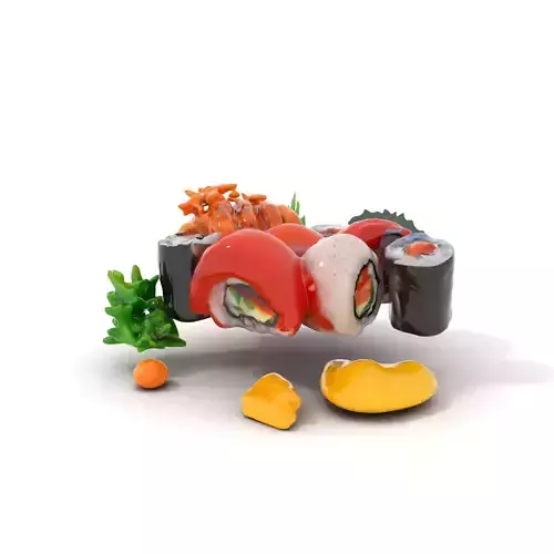 Deluxe Sushi Platter model pack Low-poly 3D model