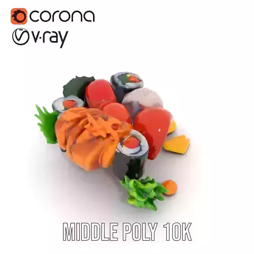 Deluxe Sushi Platter model pack Low-poly 3D model 6