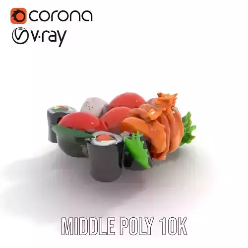 Deluxe Sushi Platter model pack Low-poly 3D model 5