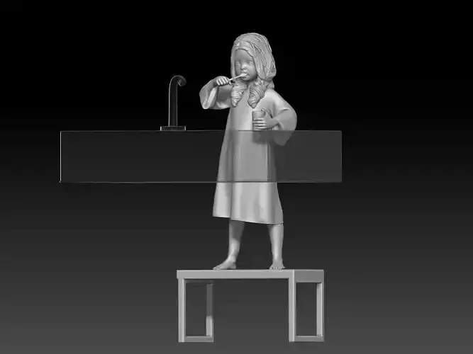 brush your teeth mom and Daughter 1