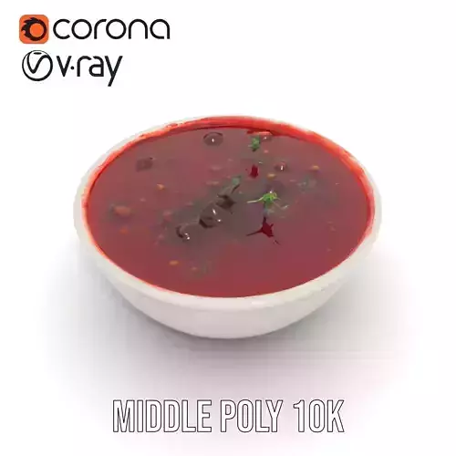 Gourmet Beet Soup model pack Low-poly 3D model 5