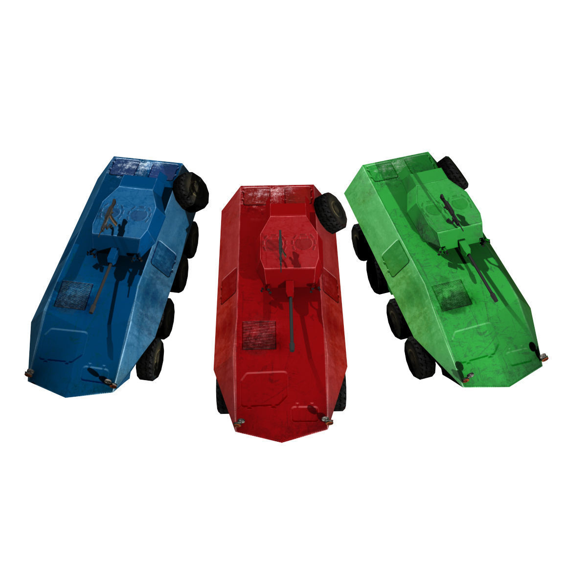 Fun Military APC combat vehicles Low-poly 3D model_3