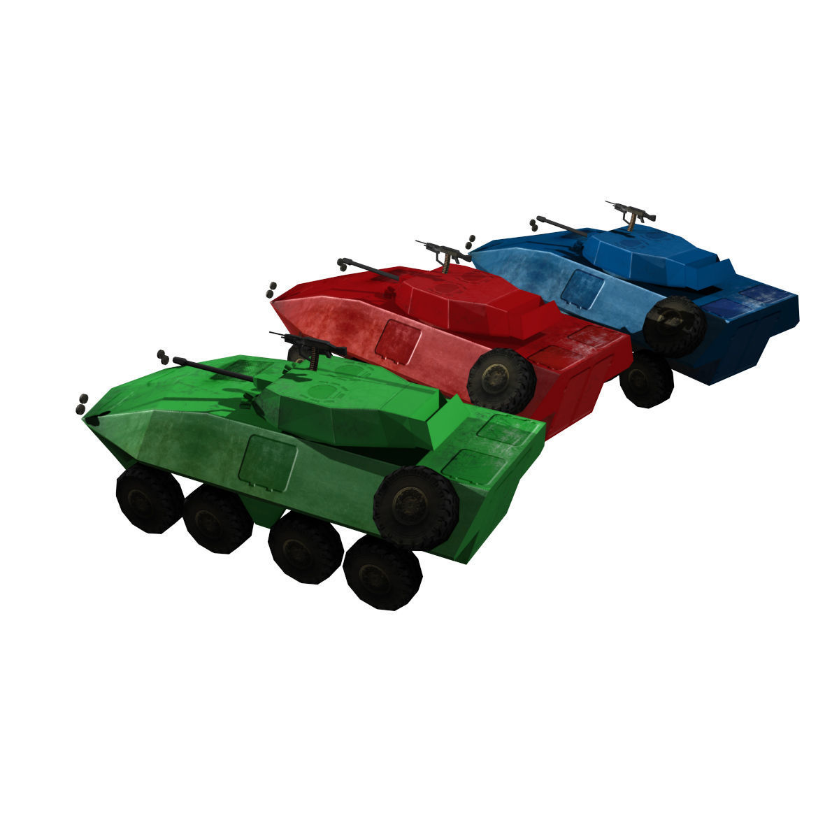 Fun Military APC combat vehicles Low-poly 3D model_2