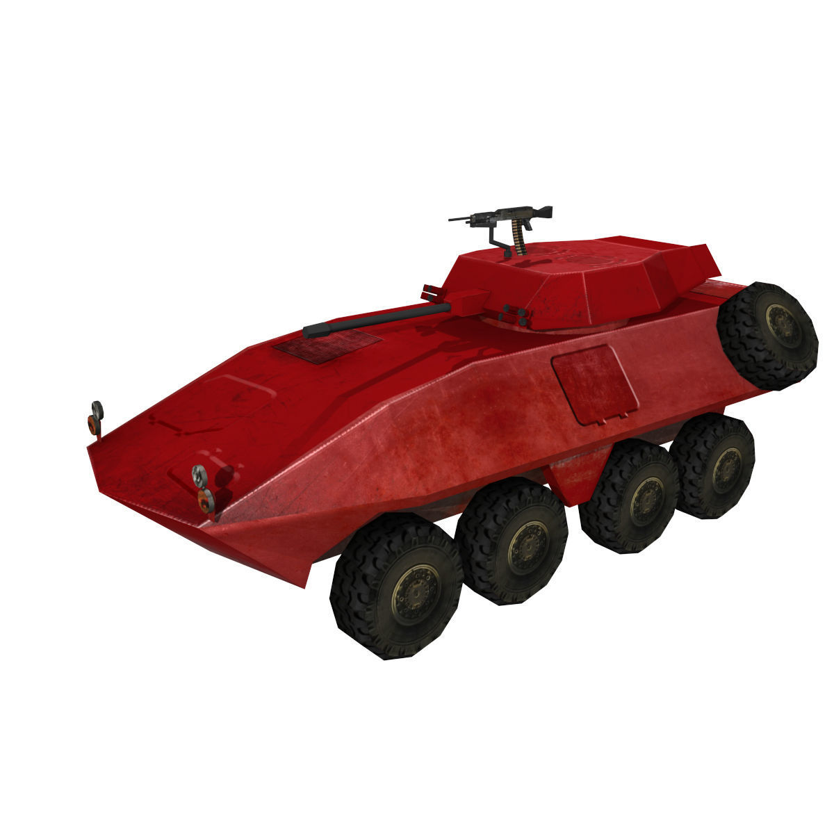 Fun Military APC combat vehicles Low-poly 3D model_4