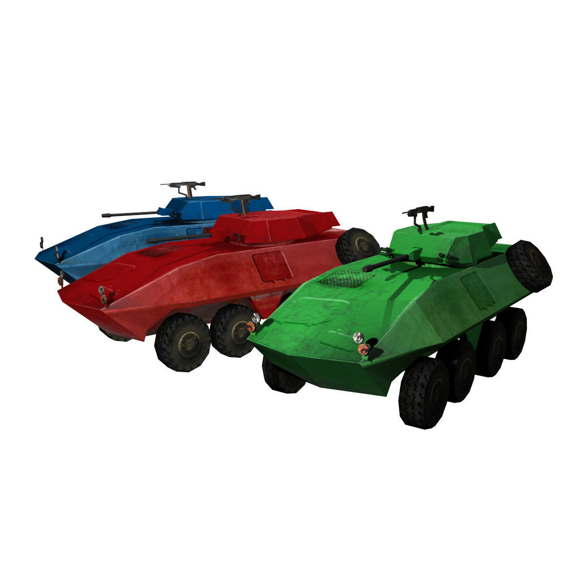Fun Military APC combat vehicles Low-poly 3D model_1