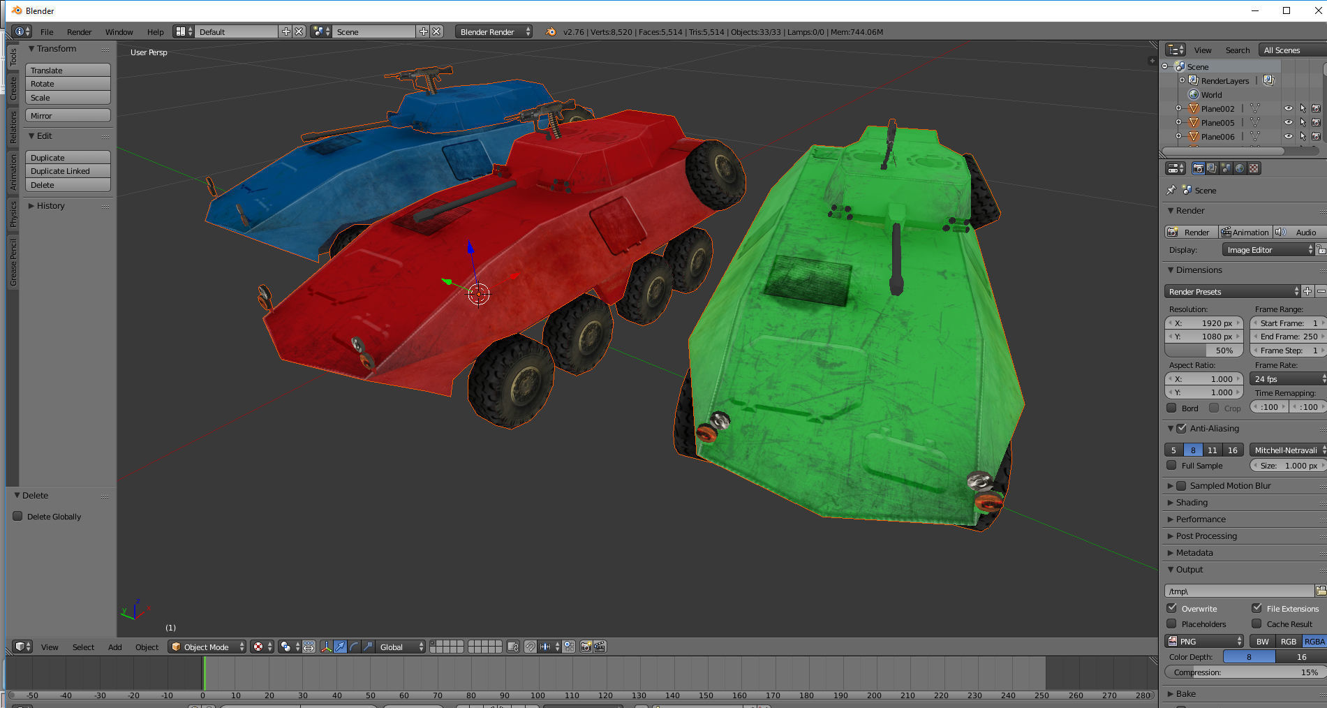 Fun Military APC combat vehicles Low-poly 3D model_8