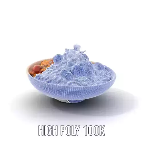 Vibrant Bulgur Bowl model pack Low-poly 3D model 4