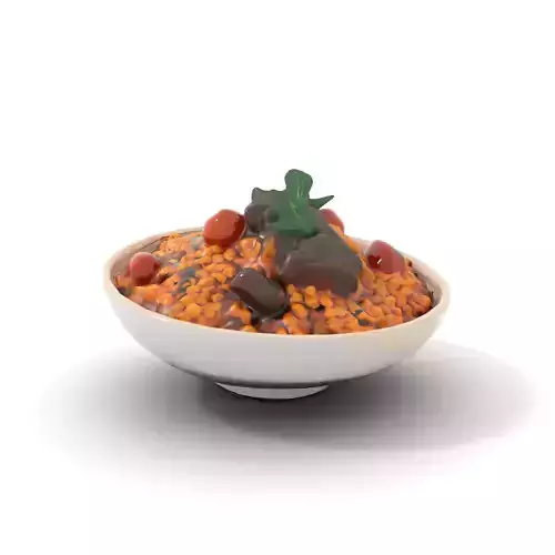 Vibrant Bulgur Bowl model pack Low-poly 3D model 6