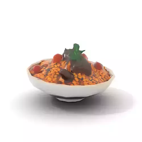 Vibrant Bulgur Bowl model pack Low-poly 3D model 7