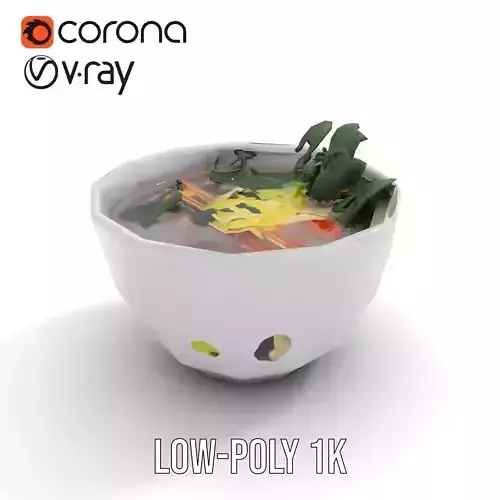Hearty Soup Bowl model pack Low-poly 3D model 7