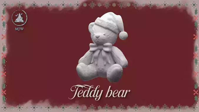 Christmas Teddy Bear Miniature STL for Dollhouse Santa Workshop 3D print model Christmas Teddy Bear Miniature STL for Dollhouse Santa Workshop 3D print model