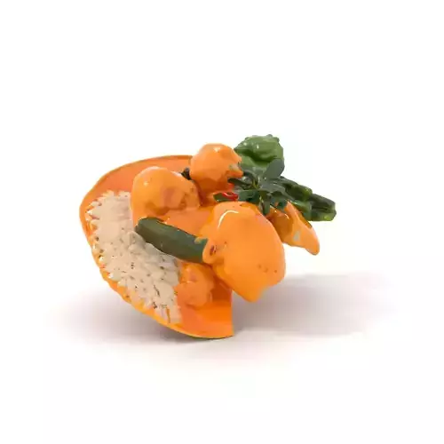 Thai Red Curry Bowl model pack Low-poly 3D model