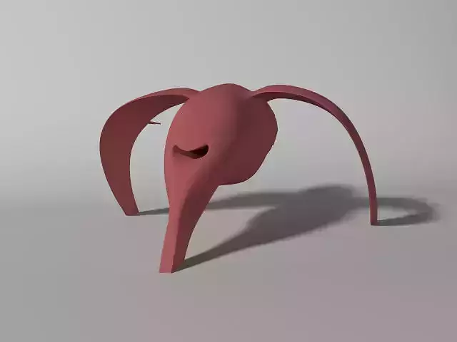 sciBird-passenger elephant with long tail 3D print model
