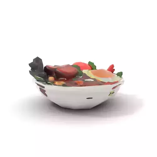 Deluxe Breakfast Bowl model pack Low-poly 3D model 7