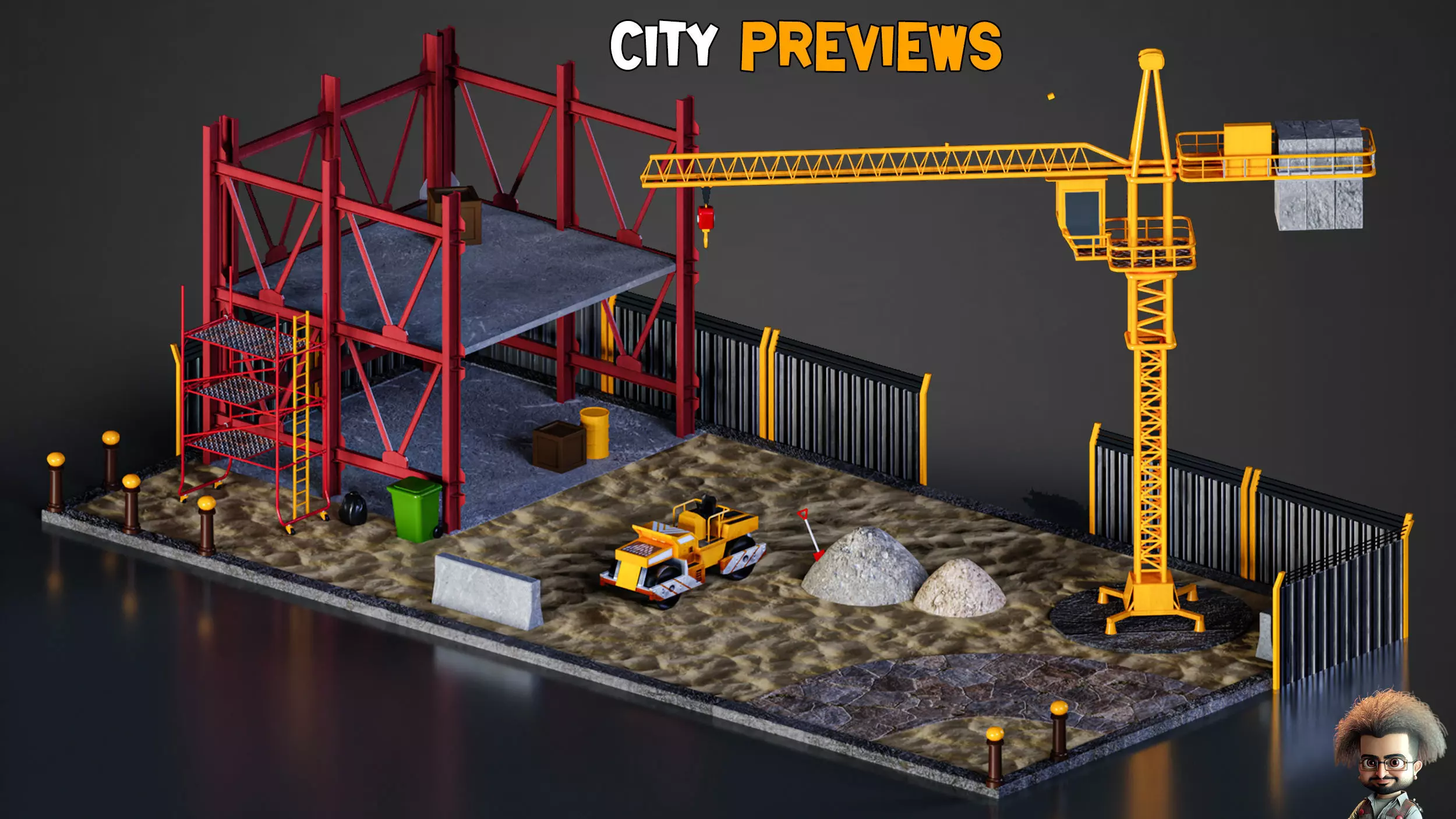 Stylized City   Modular Environment Pack   Vol 02  Low-poly 3D model_6