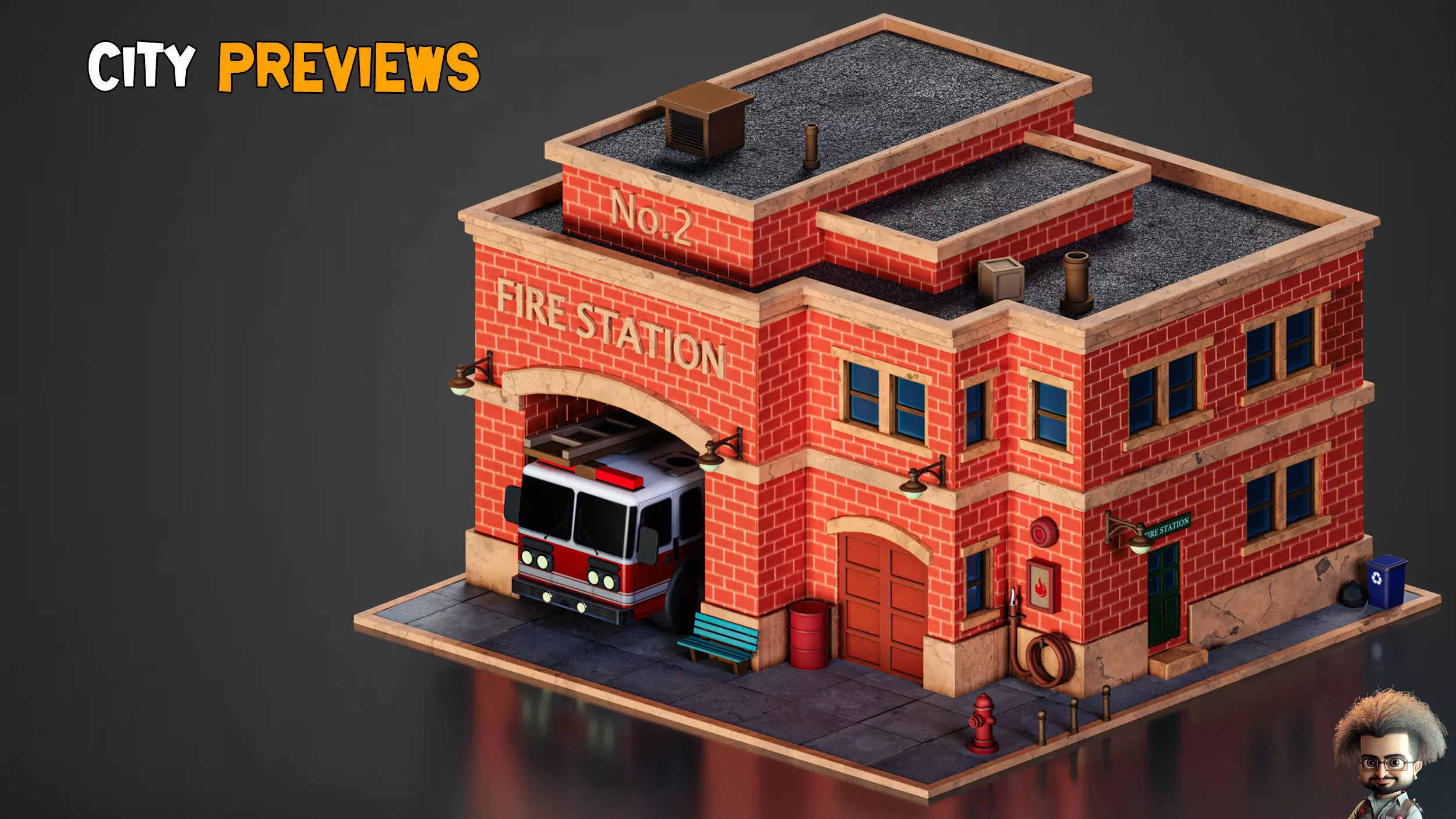 Stylized City   Modular Environment Pack   Vol 02  Low-poly 3D model_8